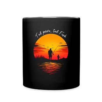 Papa et moi, partenaires de pêche - Mug uni - noir - Devant