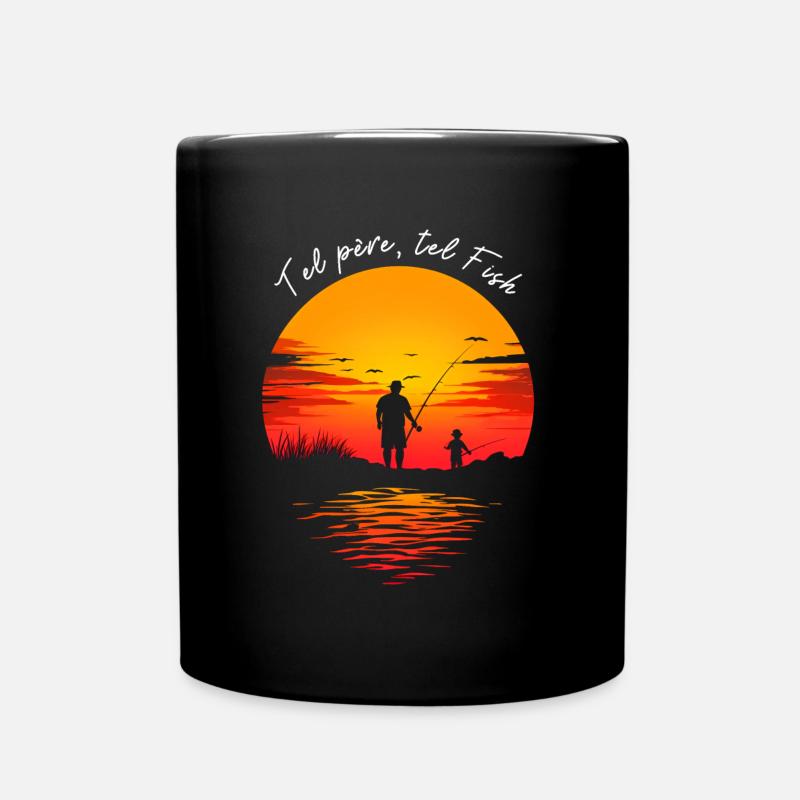 Papa et moi, partenaires de pêche - Mug uni - noir