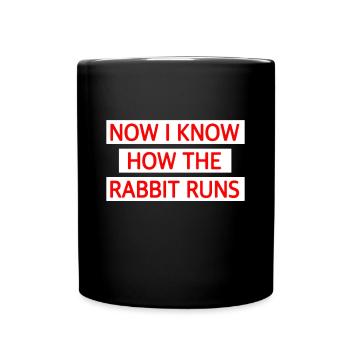 Maintenant je sais comment court le lapin - Denglich - Mug uni - noir - Devant