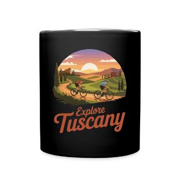 Explore Tuscany Italien Fahrrad Toskana Gravelbike - Tasse einfarbig - Schwarz - Vorne