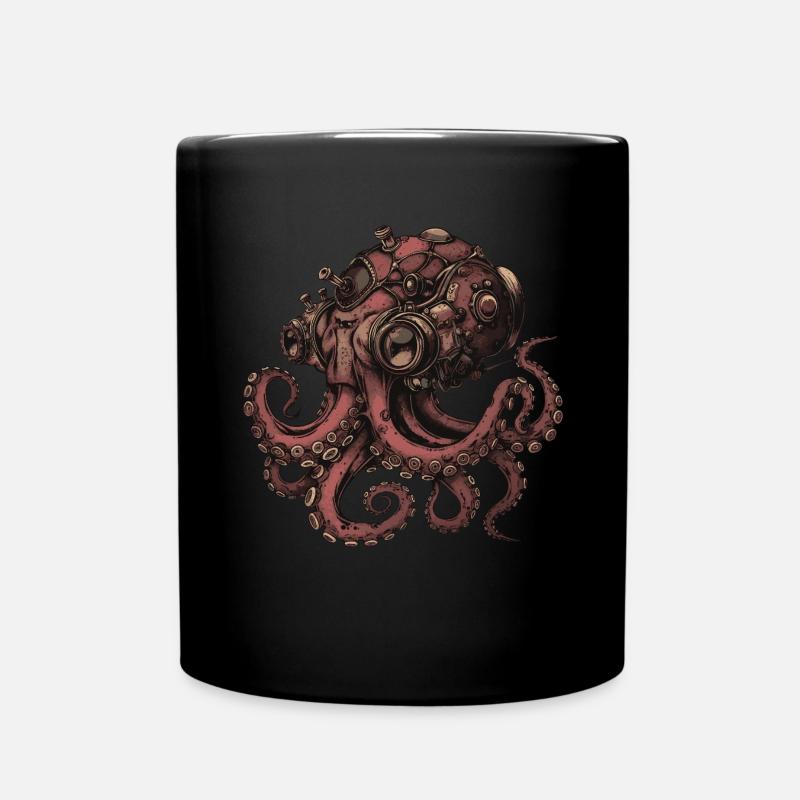 Steampunk Kraken - Mug uni - noir