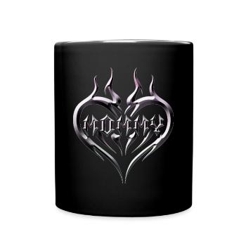Tribal Heart Tattoo for Emo and Goth - Full Colour Mug - black - Front