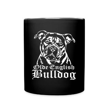 Olde English Bulldog Hunde Hund Wilsigns - Tasse einfarbig - Schwarz - Vorne