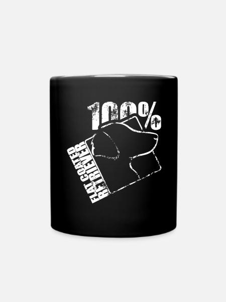 FLAT COATED RETRIEVER 100 - Full Colour Mug - black