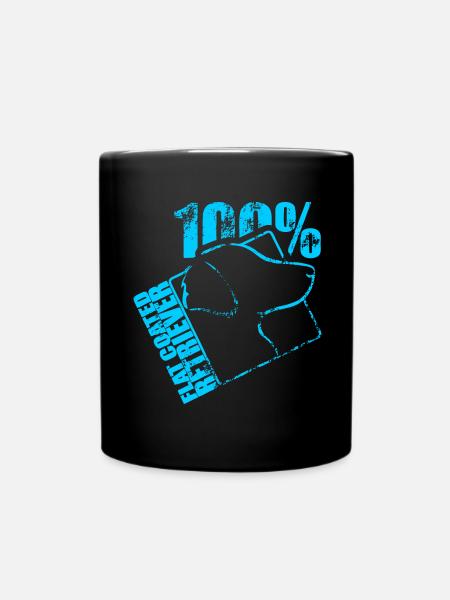 FLAT COATED RETRIEVER 100 - Full Colour Mug - black