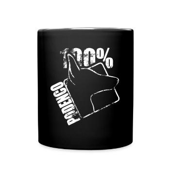 PODENCO 100 Windhunde Hund Hunde Wilsigns - Tasse einfarbig - Schwarz - Vorne