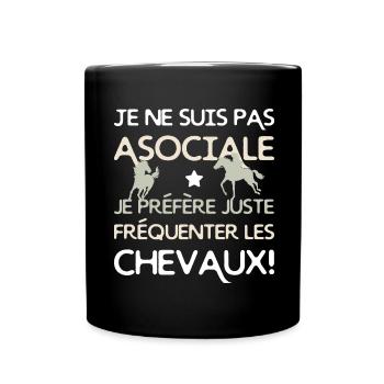 Je préfère les chevaux - Mug uni - noir - Devant