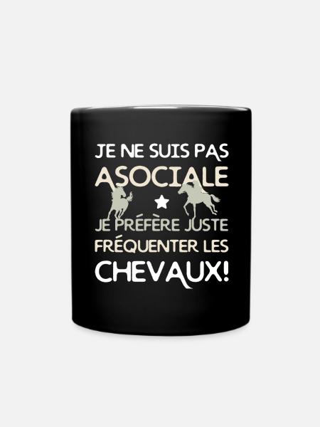 Je préfère les chevaux - Mug uni - noir