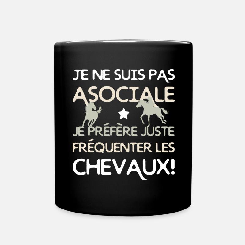 Je préfère les chevaux - Mug uni - noir