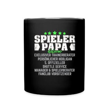 SPIELER PAPA LUSTIGER SPRUCH GESCHENK - Tasse einfarbig - Schwarz - Vorne