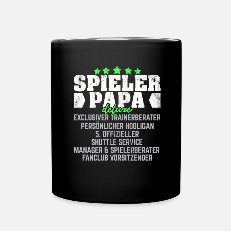 SPIELER PAPA LUSTIGER SPRUCH GESCHENK - Tasse einfarbig - Schwarz