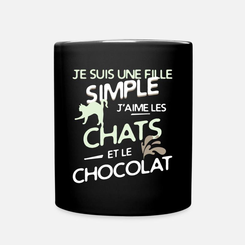 Chats - une fille simple - Mug uni - noir