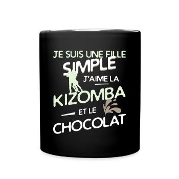 danse KIZOMBA - une fille simple - Mug uni - noir - Devant