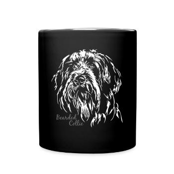BEARDED COLLIE Portrait de Wilsign - Mug uni - noir - Devant