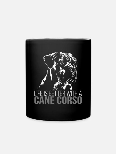 CANE CORSO Life is better - Tasse einfarbig - Schwarz