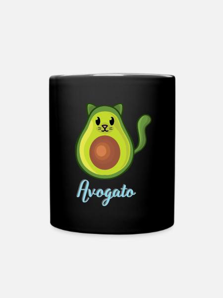 Avogato-Avocado-Katze Lustiger Avocato - Tasse einfarbig - Schwarz
