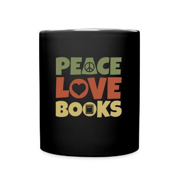 Friedensliebe Bücher - Tasse einfarbig - Schwarz - Vorne