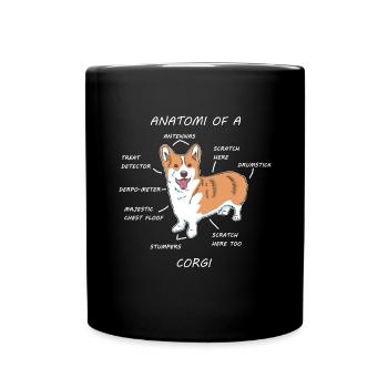 Cadeau d'animal de compagnie de berger allemand d'anatomie de caniche - Mug uni - noir - Devant