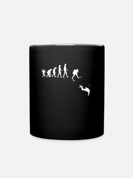 Evolution of Man Scuba Diving - Full Colour Mug - black