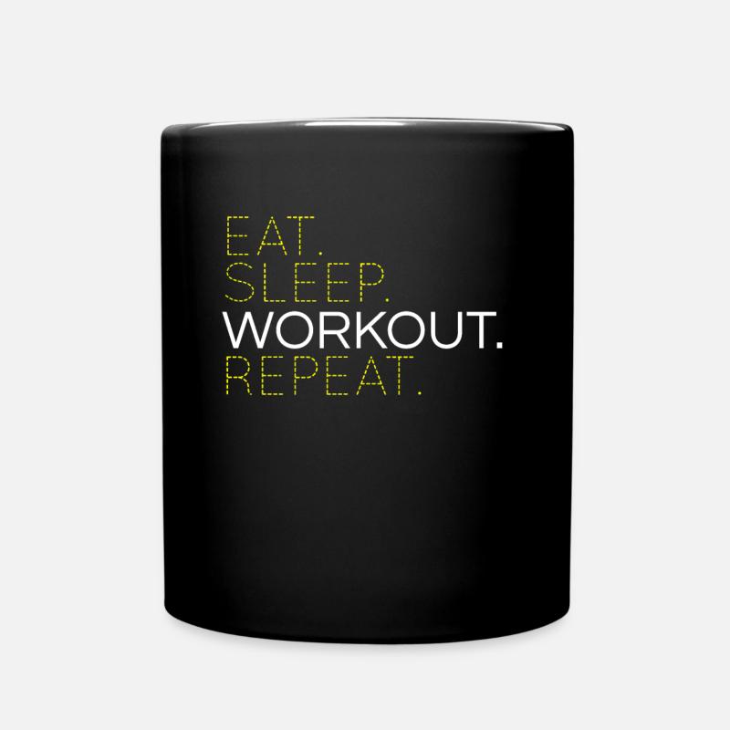 Eat Sleep Training wiederholen - Tasse einfarbig - Schwarz