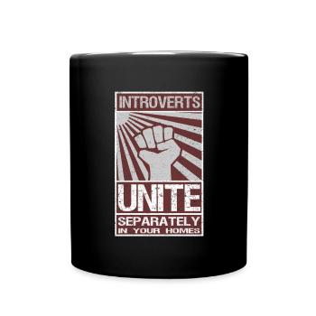 Introvertierte vereinigen sich - Tasse einfarbig - Schwarz - Vorne