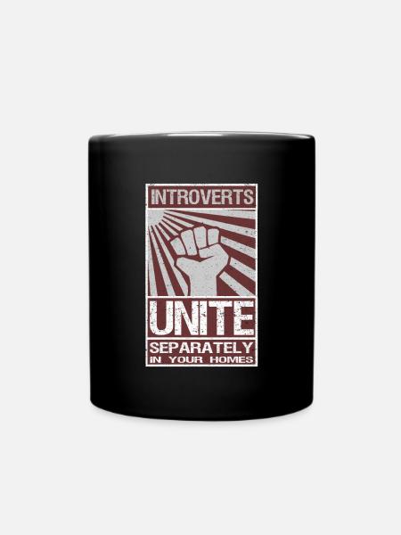 Introvertierte vereinigen sich - Tasse einfarbig - Schwarz