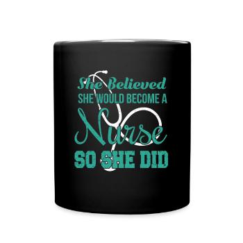 Elle croyait qu'elle deviendrait une infirmière étudiante - Mug uni - noir - Devant