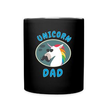 Einhorn-Papa - Tasse einfarbig - Schwarz - Vorne