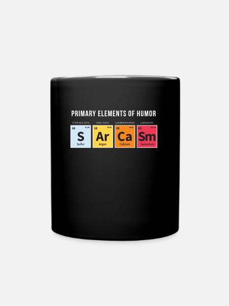 Sarcasm Elements of Humour Tableau périodique Sarcastique - Mug uni - noir