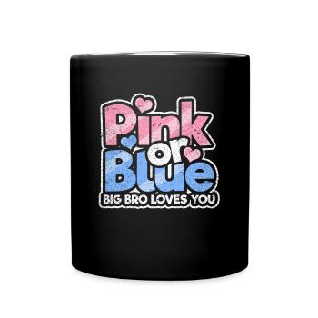 Rosa oder blaues großes Bro liebt Sie - Tasse einfarbig - Schwarz - Vorne