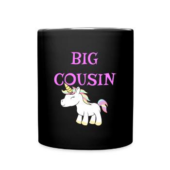 Big Cousin Unicorn - Full Colour Mug - black - Front