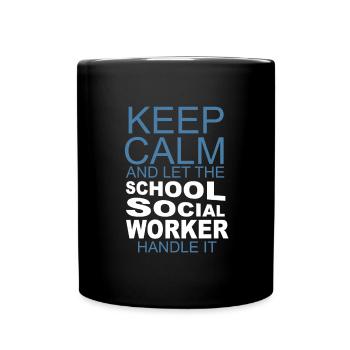Lassen Sie den Schulsozialarbeiter - Tasse einfarbig - Schwarz - Vorne