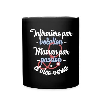 Maman infirmière - Mug uni - noir - Devant