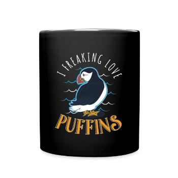 I Freaking Love Puffins - Mug uni - noir - Devant
