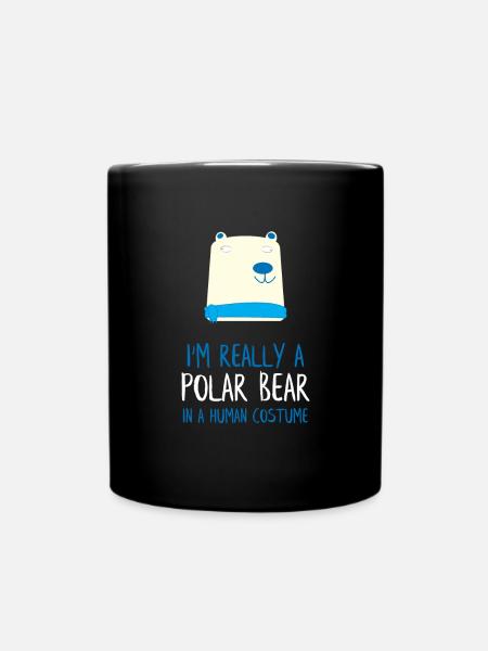 I'm Really a Polar Bear - Full Colour Mug - black
