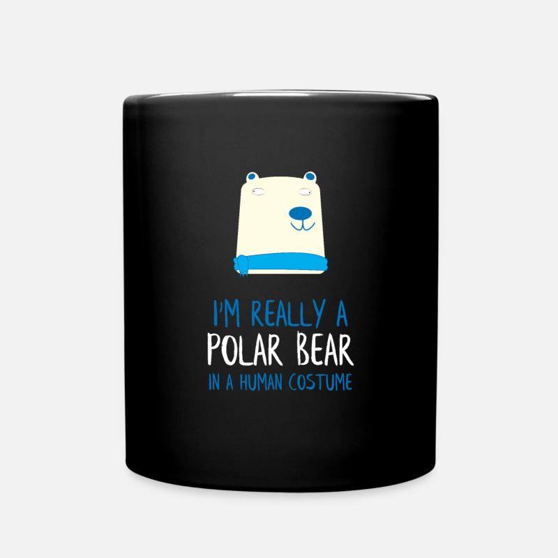 I'm Really a Polar Bear - Full Colour Mug - black