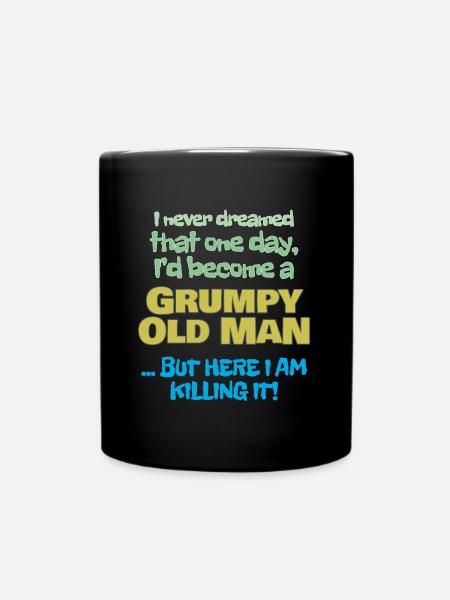 Become A Grumpy Old Man - Full Colour Mug - black