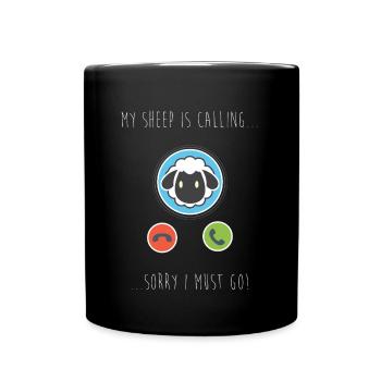 My Sheep Is Calling - Full Colour Mug - black - Front