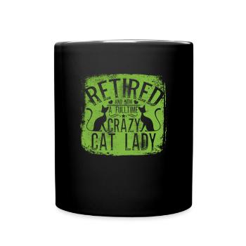 Dame de chat folle à temps plein - Mug uni - noir - Devant