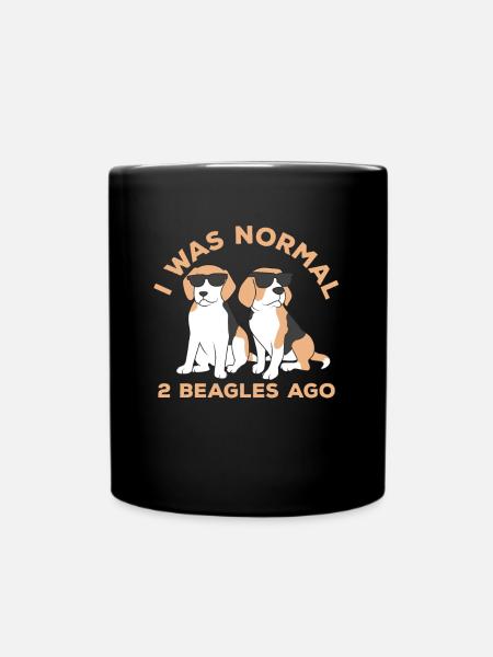 Byłem normalny 2 Beagles Temu - Kubek jednokolorowy - czarny