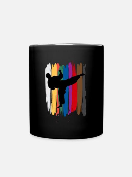 Taekwondo Gürtel Silhouette - Tasse einfarbig - Schwarz