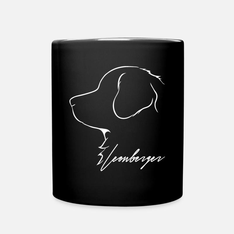 LEONBERGER Profil Wilsigns Hund Hunde Geschenkidee - Tasse einfarbig - Schwarz
