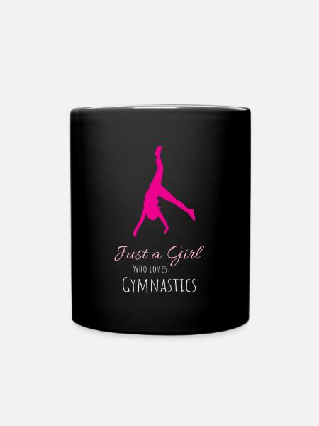 A Girl Who Loves Gymnastics - Full Colour Mug - black
