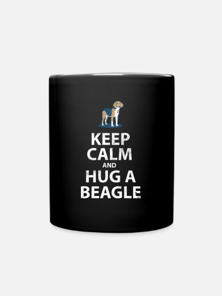 Gardez le calme et étreignez un Beagle - Mug uni - noir