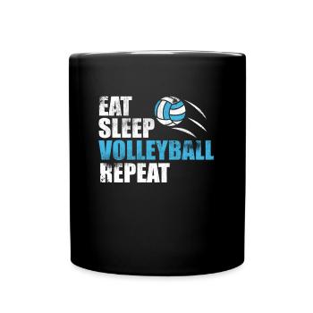 Mangez Sommeil Volleyball Répétez Entraîneur Sport Ballon Athl - Mug uni - noir - Devant