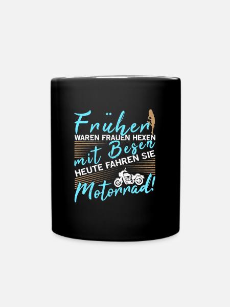Bikerwoman Bikerhexe Biker Gift Balai Vélo - Mug uni - noir