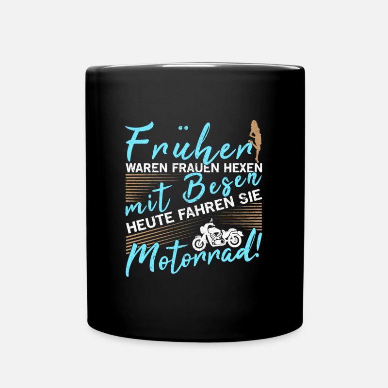 Bikerwoman Bikerhexe Biker Gift Balai Vélo - Mug uni - noir