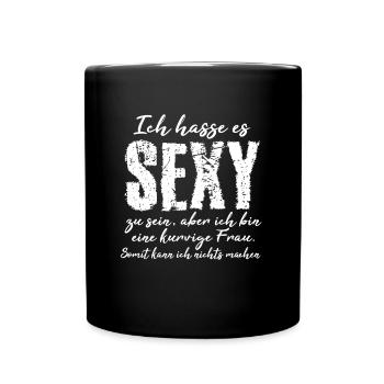 Kurvige Frau Geschenk Sexy Curvy Model Plus Size - Tasse einfarbig - Schwarz - Vorne