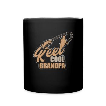Reel Cool Opa Opa Fishing Lake Großvater - Tasse einfarbig - Schwarz - Vorne