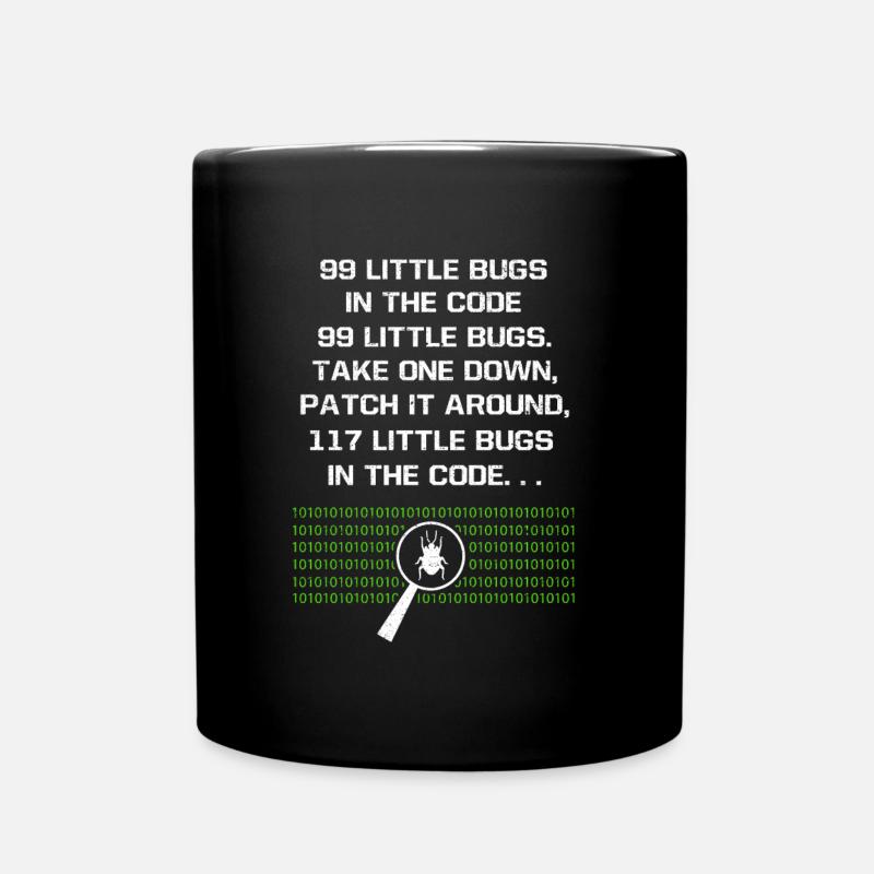 99 Little Bugs In The Code Computer Geek Programme - Full Colour Mug - black